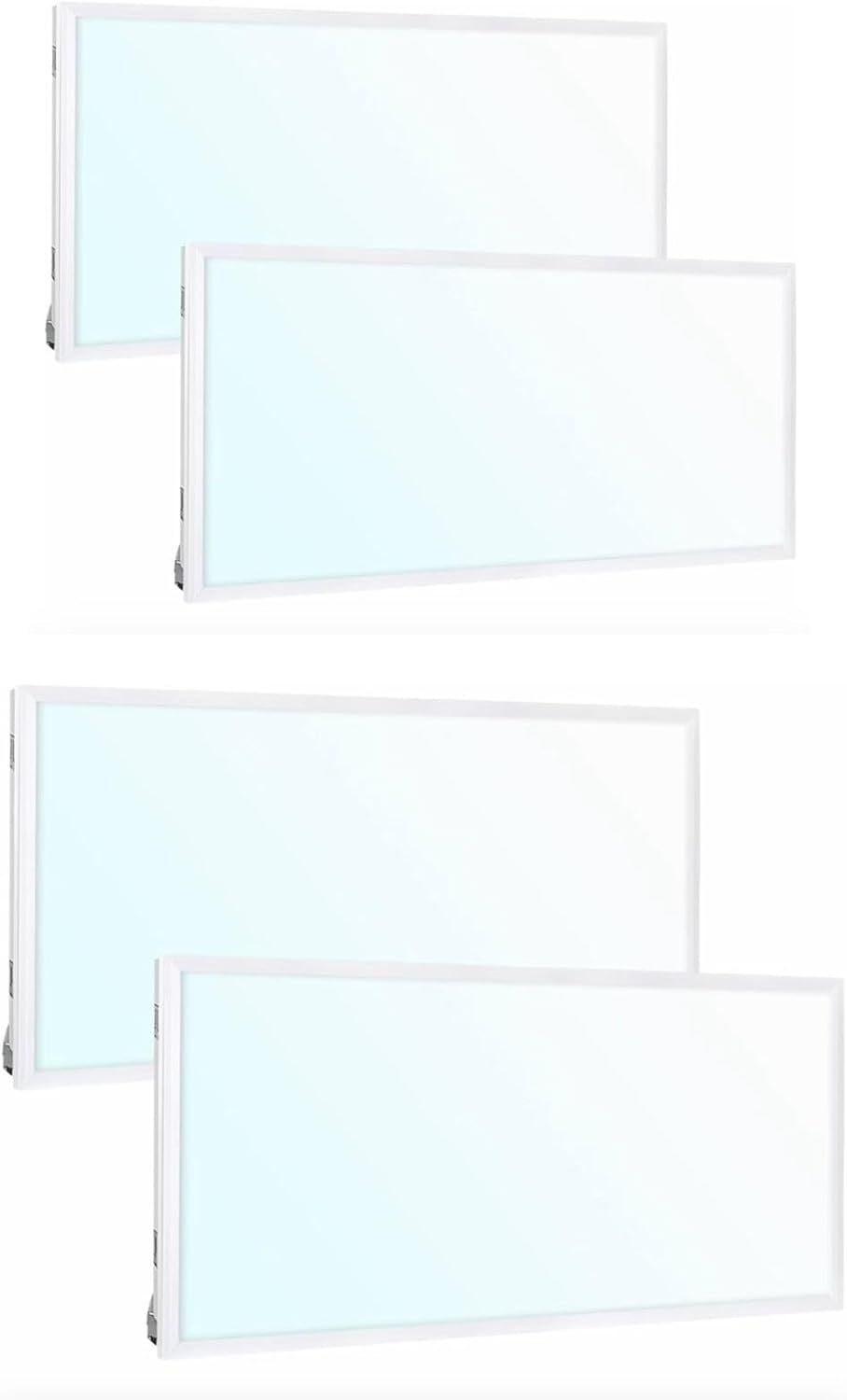 E2 LIGHTING 2 Pack 2X4 LED Flat Panel Light with Emergency Battery Backup 30W-40W-50W Wattage Selectable 3500K-4000K-5000K