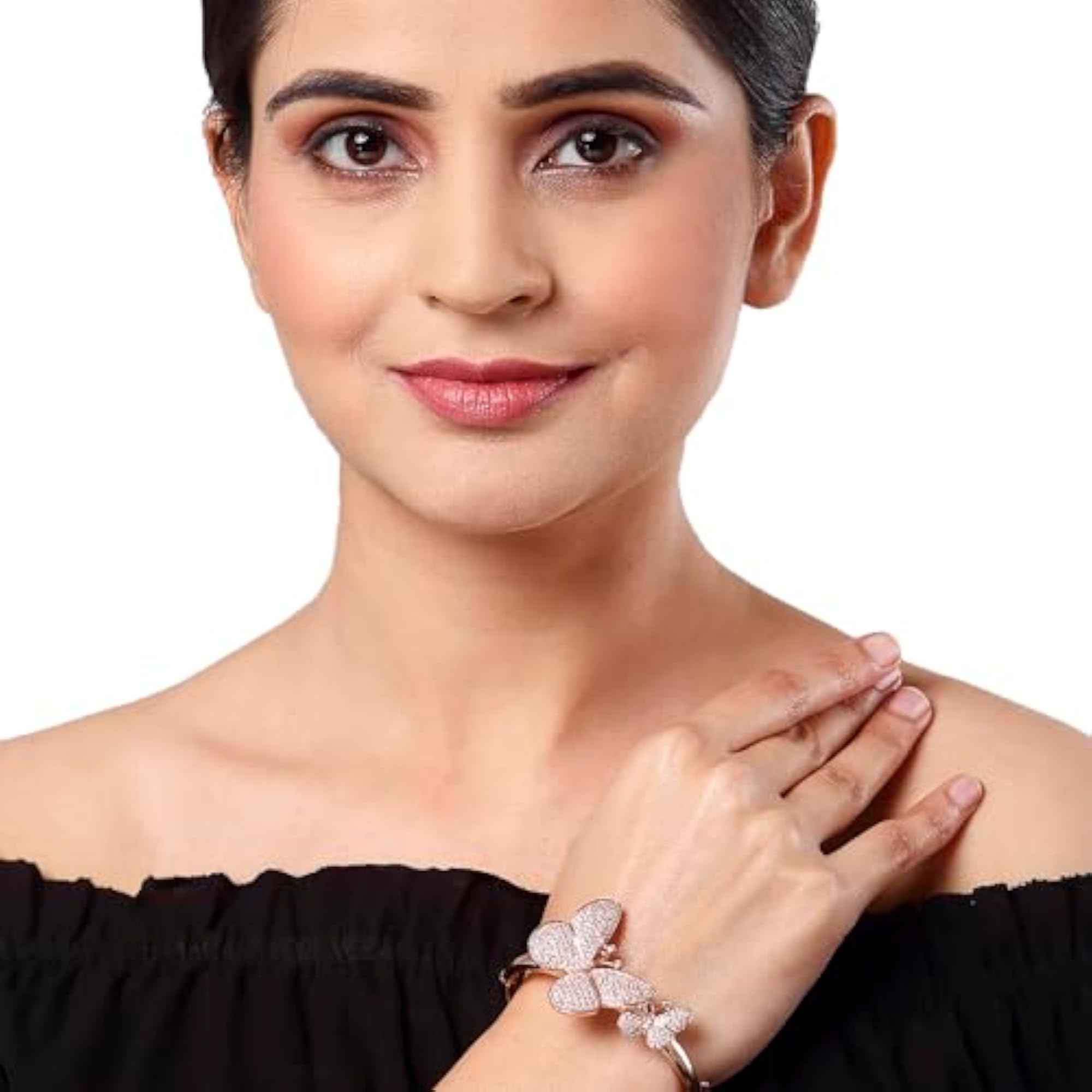 Rhodium-Plated American Diamond Kada Bracelet Design_05