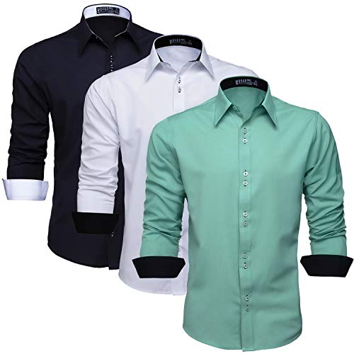 Kit Camisa Social Masculina Slim Manga Longa 3 Unidades (GG, Cor Cód. K4810)