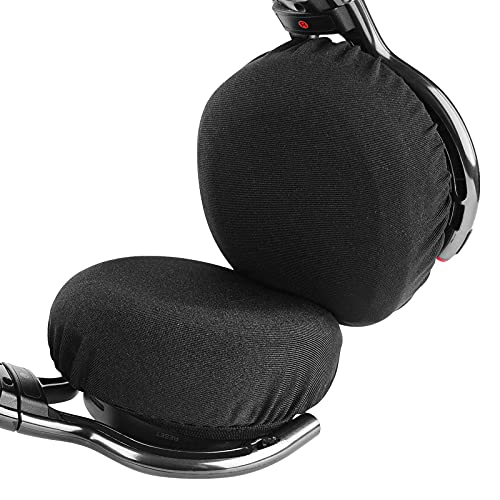 Geekria 20 Pairs Flex Fabric Earphone Covers, Stretchable Washable Sanitary Earcup Protectors Fit 3"-4" Inches Earpads Compatible With Akg Ath Bang & Olufsen B Bose Sony Headphones (Black) #TOP3