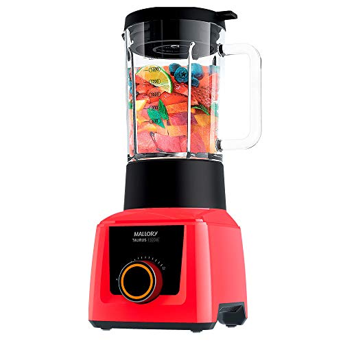 Liquidificador Mallory Taurus Glass Vermelho 12 velocidades 1300W - 110V
