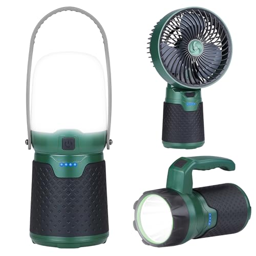 BOBKID 4 in 1 Modular Rechargeable Camping Lantern, Portable LED Flashlight, Outdoor Camp Fan, IPX4 Waterproof Camping Essentials Set for Emergency, Hiking, Fishing