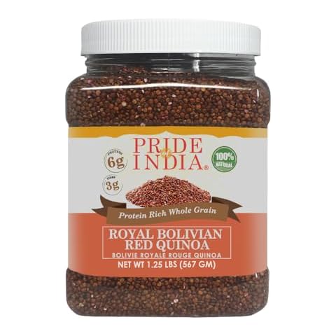 Pride Of India - Natural Red Royal Quinoa - 100% Bolivian Superior Grade Protein Rich Whole Grain, 1.25 Pound (20oz) Jar Cover