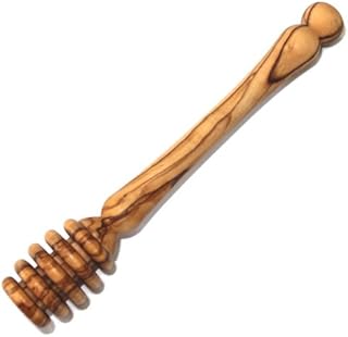 Holy Land Market Handcrafted olive wood honey dipper (length 6") - Asfour Outlet Trademark