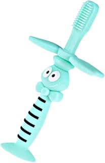 Gogogmee Newborn Toothbrush Baby Tooth Brush Soft Bristle Toothbrush Toddler Newborn Toothbrush Training Toothbrush Silicone Baby Teether Blue Silicone Teether Bristles Toothbrush Clean Toy
