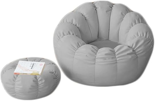 Bean Bag Chair Cover for Adults - Soft Cotton Linen Sack with Zipper Design, Lazy Sofa Cover for Gaming No Filler Included