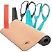 Minami Eco Cork Yoga Mat - Eco-Friendly 1 Cork Yoga Mat + 2 Carrier Strap Stretch Band + 1 Mini Loop Resistant Band - Non-Slip Yoga Mat,Sweat Resistance for Hot Yoga, Gymnastics, Aerobics- 72 x 24x5mm