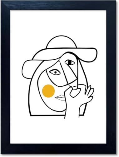 Funny bathroom wall art in black frame