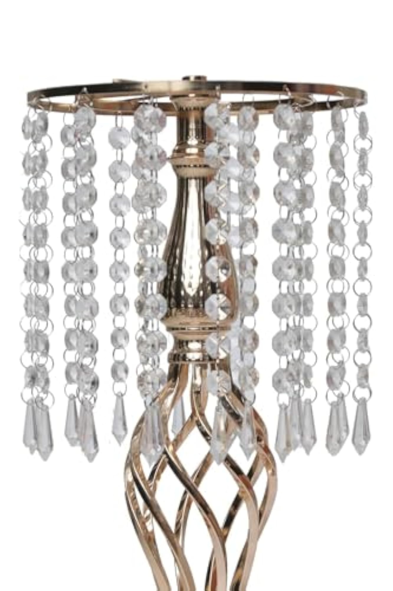 Metal Base with Hanging Crystal Beads for Decoration