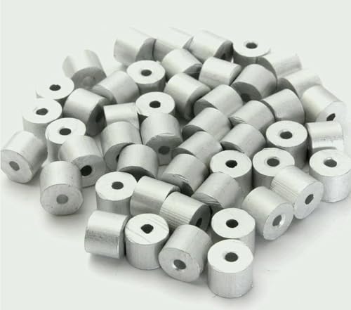 Zinc Plated Copper Stop Button for Wire Rope Chamfer Crimping Loop Sleeve Ferrules Clip Fittings Cable Crimps :3/64”, 1/16”, 3/32”, 1/8”, 5/32”, 3/16”, 1/4”, 5/16”, 3/8” (for 5/16" Cable, 5)