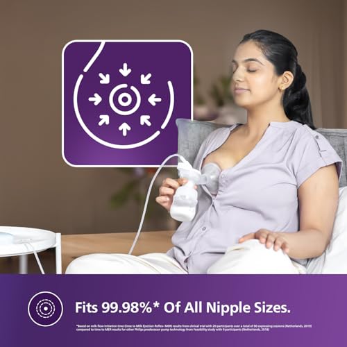 Philips Avent Portable Electric Breast Pump | No.1 Brand Recommended by Moms Worldwide | Soft adaptive Silicon Cushion | One Size Fits all | 4 + 4 Expression and Stimulation settings | Quiet Motor |Corded SCF323/11