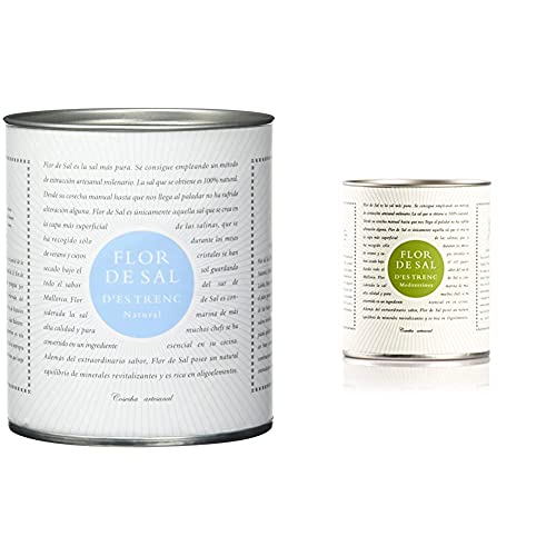 Gusto Mundial Flor de Sal Natural, 180 g & Flor de Sal d’Es Trenc Mediterranea Salz 150g | unbehandeltes, naturbelassenes Meersalz aus Mallorca | Mit mediterranen Kräutern Cover