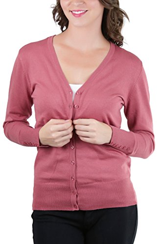 Image of ToBeInStyle Women's Long Sleeve Button Down V-Neck Cardigan