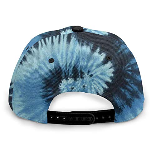 Tie Dye Hip Hop Flat Brim Snapback Cap Adjustable Baseball Hat For Man Women Blue Ocean #TOP4