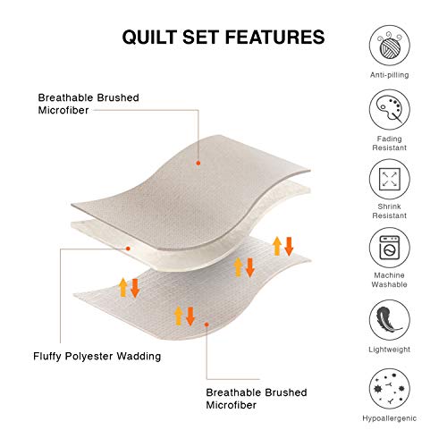 Phrixus Oversized King Quilt (118"X106"), Bedspreads King Size Grey Quilt Cover, Light Weight Soft Microfiber All Season Coverlet Modern Style, King/Cal King #TOP3