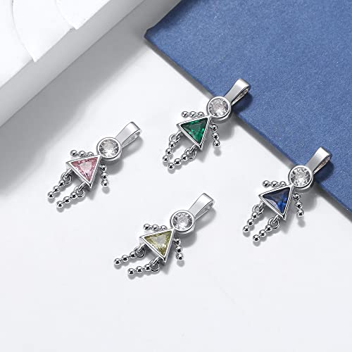Baby Boy Or Girl Birthstone Charms Sterling Silver Pendant Size 1 Inch 24.5Mm By Ginger Lyne Cubic Zirconia Gift New Mom Grandma Best Friend Shower Birth Month Jewelry #TOP3