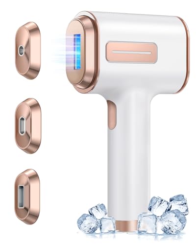 LAORICI At-Home IPL Hair Removal for Women and Men Permanent Laser Hair Removal 999900 Flashes with Ice Cooling Care Function 9 Energy Levels Hair Removal Handset for Face Bikini Line Armpit Leg Back