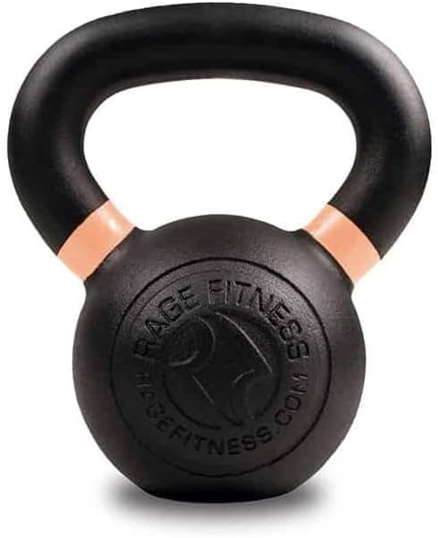 RAGE Fitness Powder Coated Kettlebells For Strength Training, (4 kg, 6kg, 8kg, 10kg, 12kg, 16kg, 20kg - SOLD INDIVIDUALLY), Conditioning and Crossfit Training, Pound and Kilogram Markings, Color Coded