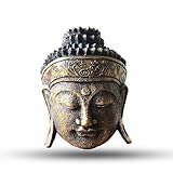 Design artisanal fabriqué à la main : finement sculpté par des artisans qualifiés en Indonésie, chaque tête de Bouddha présente des détails uniques, ce qui en fait une pièce de décoration unique en son genre.