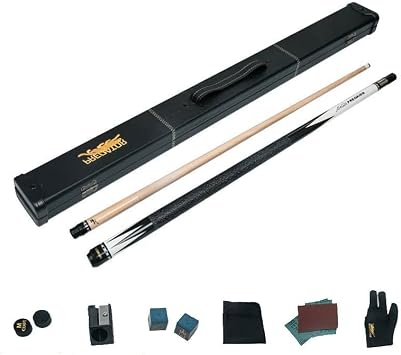 DFT Pool cue Chinese Black Eight, Small Head, Middle Head, Big Head, Black and White 2 Colors,1/2,Split 2-Section cue, Hard MapleColorBB,SizeRod Box