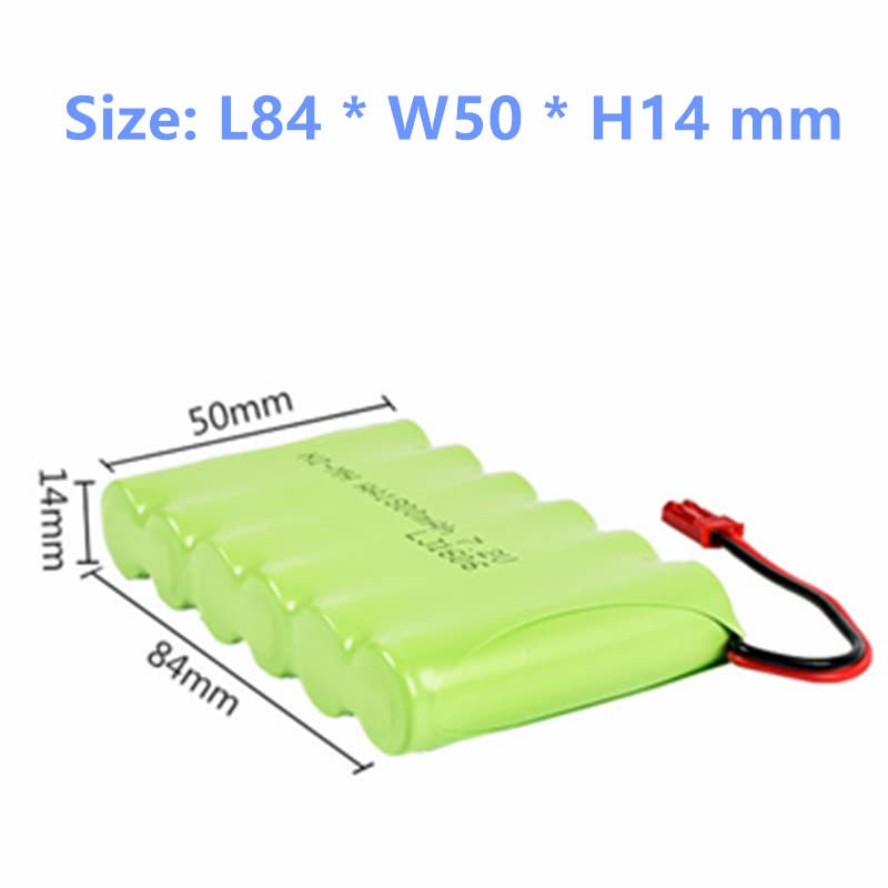 CBB Batería recargable de 7,2 V 1800 mAh con enchufe JST AA NiMH para excavadora RC Juguetes RC