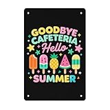 Goodbye Cafeteria Hello Summer Lunch Lady End Of School Year Vintage Sign Farmhouse Decor For Kitchen