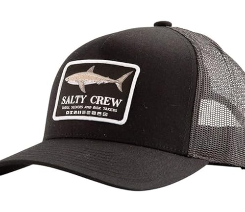 Image of Salty Crew Shark Logo Retro Trucker Hat - Unisex Adjustable Baseball Hat for Adults - Premium Cotton