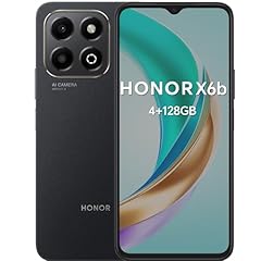 HONOR X6b Smartphone Android 14 Dual SIM NFC, batteria 5200 mAh, 4GB RAM 128GB telefono con Display 6,56 pollici 90Hz, fotocamera 50+2MP, Octa-core cellulare impronta digitale, Midnight Black