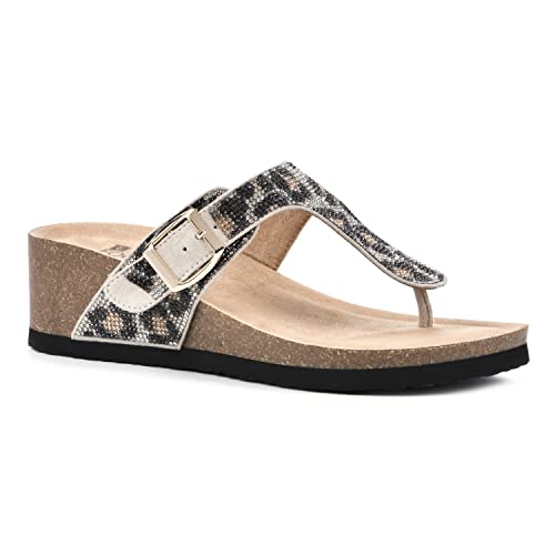 White Mountain Shoes Active Women's Wedge Sandal, Leopard/Multi, 6 M #TOP25