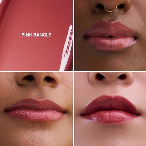 Mango People Hydrating Glossy Fruit Lip Stain, Long Lasting Tint & Oil Stain, Lightweight Lip Makeup with High-Shine Finish for Soft, Smooth and Nourished Lips - Pink Bangle
