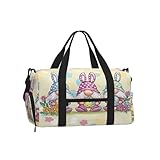 Idéal pour les voyages et idée cadeau : notre sac de sport de gymnastique est conçu avec une housse de bagage (convient aux poignées de valise jusqu'à 18 cm) et une poche arrière zippée pour un accès facile. Le sac fourre-tout de voyage est un cadeau pratique et attentionné pour les amis et la famille