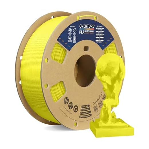 OVERTURE PLA Plus (PLA+) Filament 1.75mm PLA Professional Toughness Enhanced PLA Roll, Cardboard Spool, Premium PLA 1kg(2.2lbs), Dimensional Accuracy 99% Probability +/- 0.03mm (Highlight Yellow)