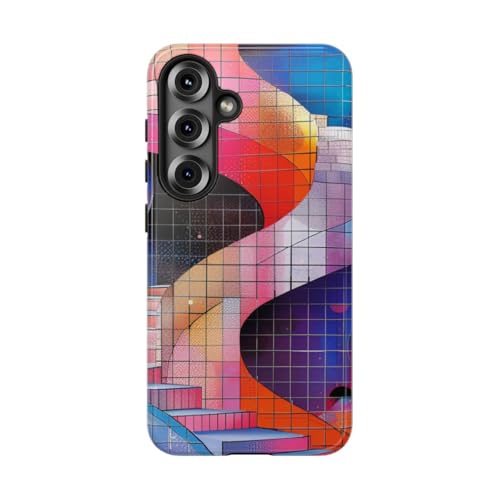 Coque Samsung S25 escalier colimaçon multicolore protection rigide téléphone