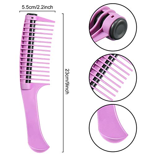 Peigne à Rouleau Démêlant Violet Anti-Épissage Salon Barbier 3Pcs - 2