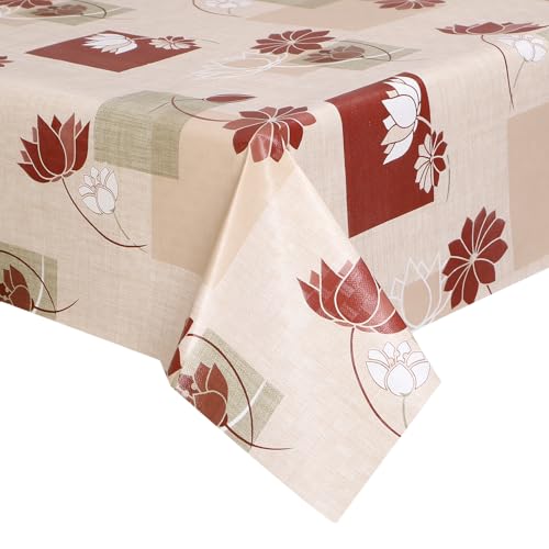 Image of Dakshya Industirs PVC Waterproof Table Cover 36x54 Inch Floral Printed Center Table Cover Washable Plastic Table Sheet Oilproof Dining Table Cover for Coffee Table Living Room Home (Royal Leaf)