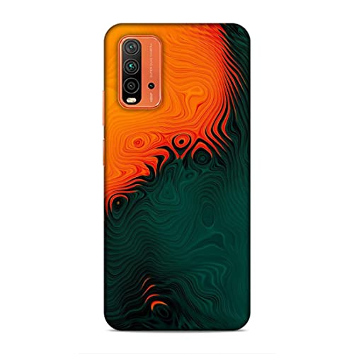 Image of Printed Mobile Back Hard Case Cover for Xiaomi Redmi 9 Power | Orange, Green, Wave, Cool Theme-2188