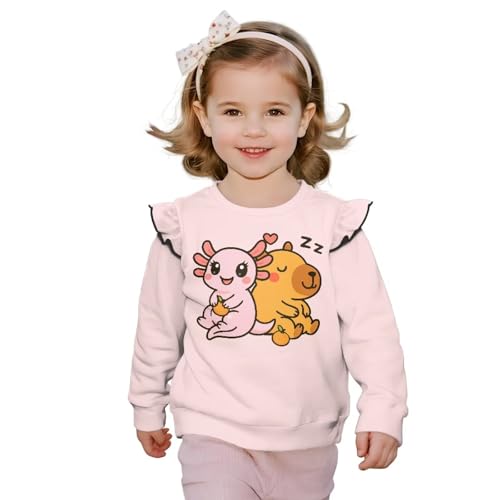 Toddler Sweatshirt Girls Cute Animal Crewneck Pullover Trendy Long Sleeve Hoodies Cute Tops for Pre-K Age 1-8 Years