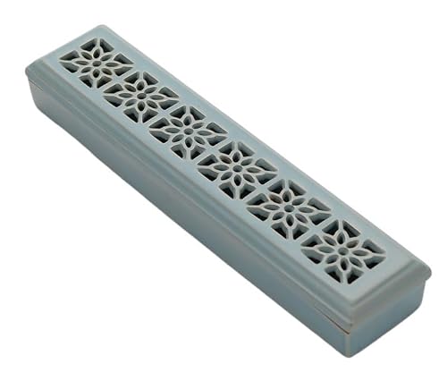 Vamior Ceramic Incense Holder Box for Sticks Ash Catcher Burner Tray(Skyblueincensebox)