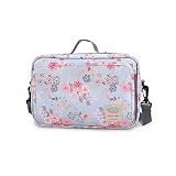 SONARIN Pram Buggy Bag Organiser & Stroller Organiser,Large Stroller Storage with Deep Cup Holder,2 x Pram Hooks,Shoulder Strap Used as Carry-On Handbag,Universal Fit All Buggy Models(Flower)