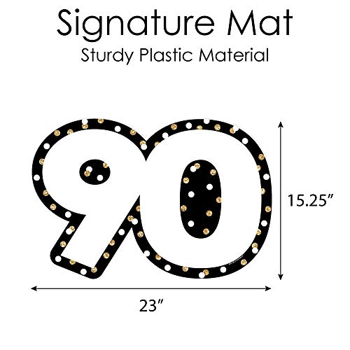 Big Dot Of Happiness Adult 90Th Birthday - Gold - Guest Book Sign - Birthday Party Guestbook Alternative - Signature Mat #TOP3