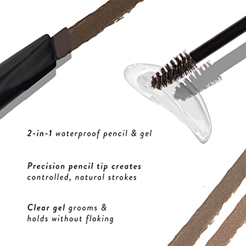 Laura Geller New York Sculpt-N-Stay Waterproof Brow Pencil & Gel- Dark Brown #TOP3