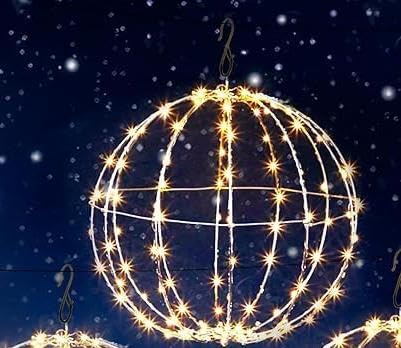Brightown Outdoor Christmas Ball String Lights, 3 Pack 12 Inch