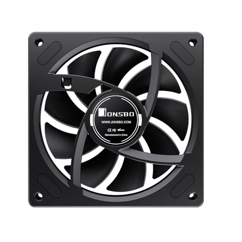 Image of JONSBO ZA-120B PC Case Fan, Silent Computer ARGB Fan with 4-Sides Infinity Mirror 2400RPM, PWM Integrated M&F Head,Aluminum Nameplate, 28MM Thick,Black