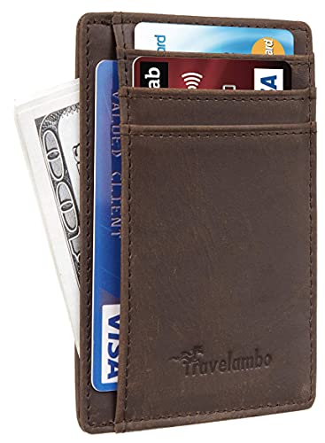 Travelambo Womens Multi Card Case Wallet & Front Pocket Minimalist Leather Slim Wallet #TOP4