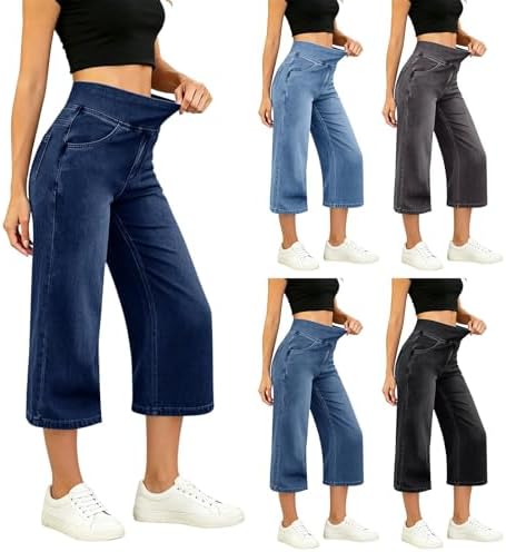 Générique Jean Femme Taille Elastique 7/8 Jeans Elastique Femme J...