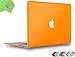 UESWILL Smooth Soft-Touch Matte Hard Shell Case Cover for 2008-2017 MacBook Air 13 inch (Model A1466 / A1369) + Microfibre Cleaning Cloth, Orange