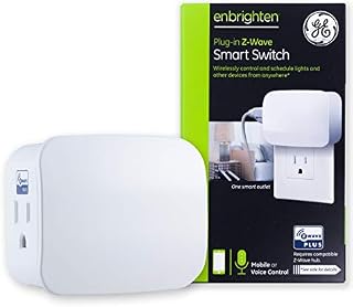 GE Enbrighten Z-Wave Plus Smart Switch 1-Outlet Plug-In, Works with Alexa, Google Assistant