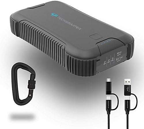 TECHSMARTER 30000mah Rugged & Waterproof 45W USB-C PD Heavy Duty Power Bank, Portable Charger for Camping, Outdoor with Flashlight. Compatible with iPhone, Galaxy, iPad, MacBook, Steam Deck