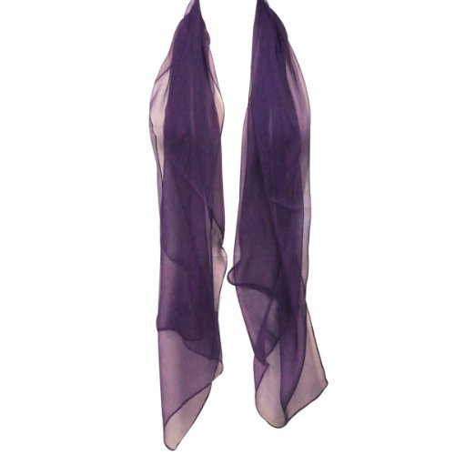 Wrapables Solid Color 100% Silk Long Scarf, Majestic Purple,One Size #TOP1