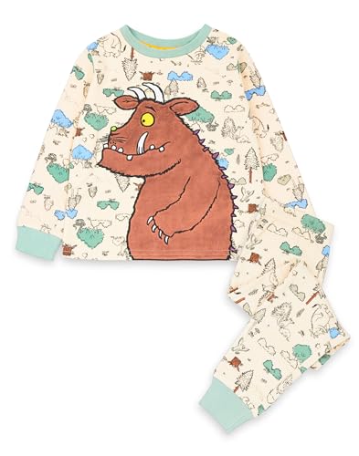 The Gruffalo Kids Pyjama Set | All Over Print Multicolored Long Sleeve Long Leg Graphic PJs | Embroidered Character Woodland Forest Story Apparel Pajama | Merchandise Gift for Children & Toddlers